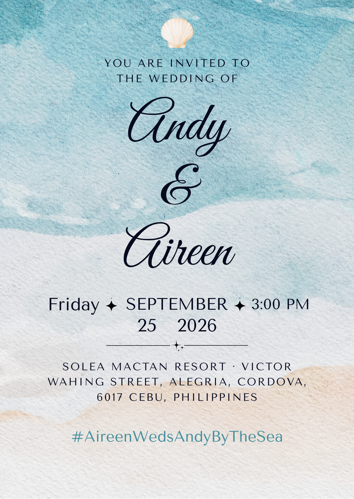 Beach Theme Invitation Page 1