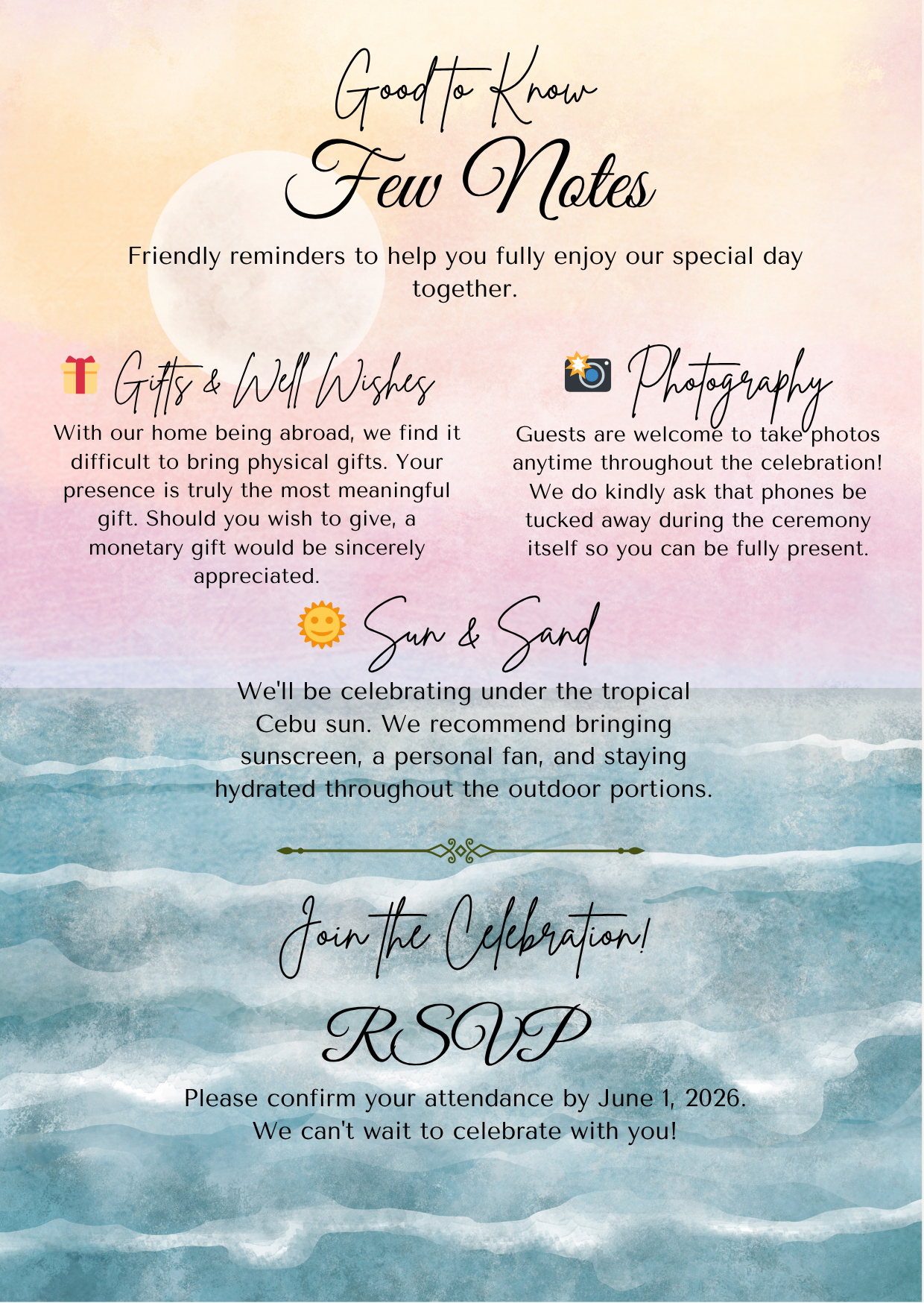 Beach Theme Invitation Page 6