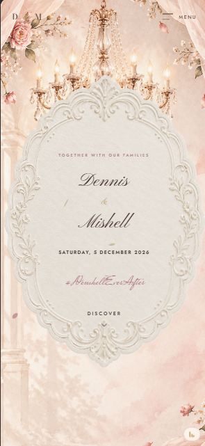 Dennis & Mishell wedding website preview