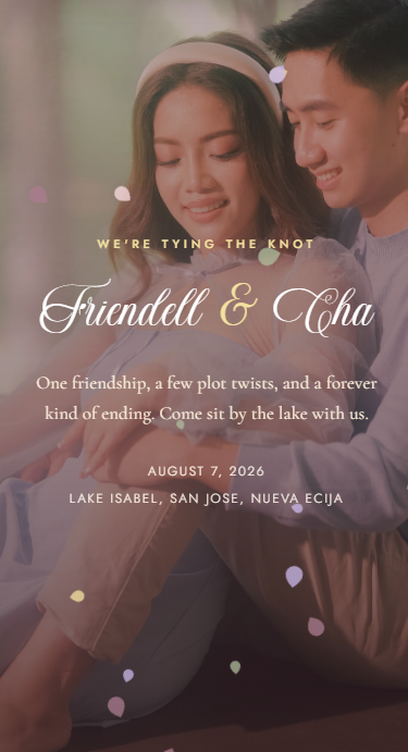 Friendell & Cha wedding website preview