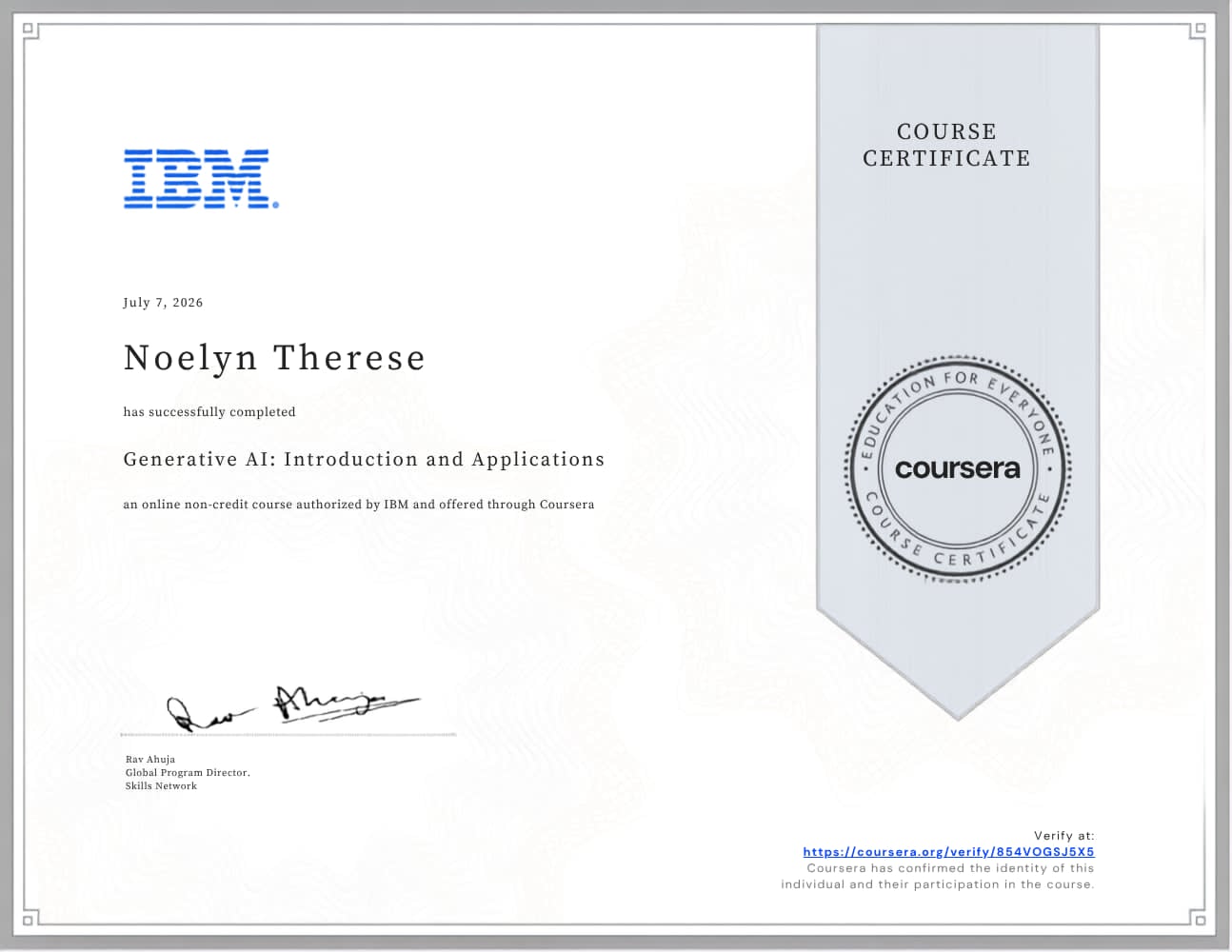 Certificate