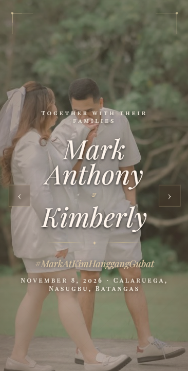 Mark & Kimberly wedding website preview